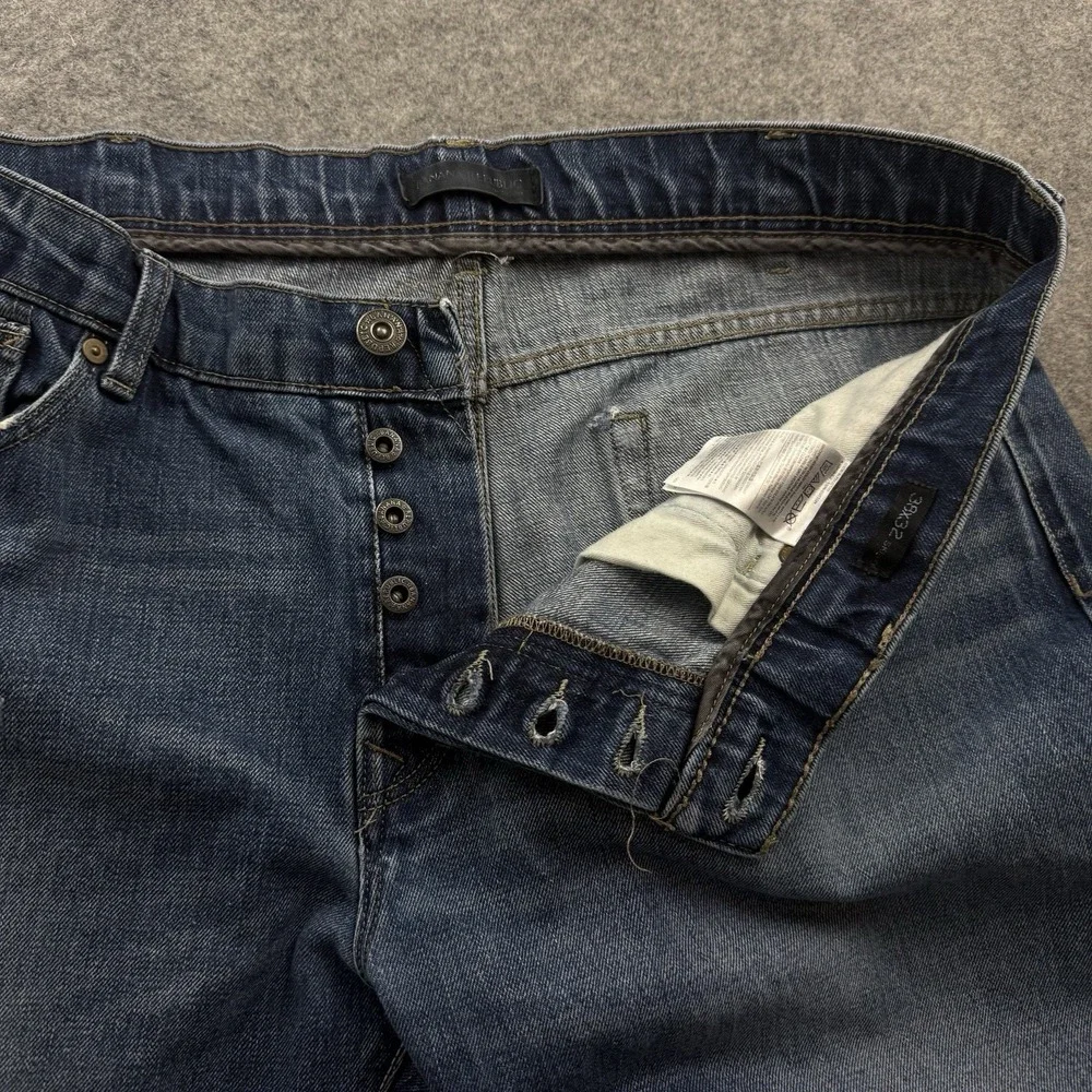 Banana Republic Selvedge Jeans Mens 38x32 Skinny Indigo Blue Denim Distressed